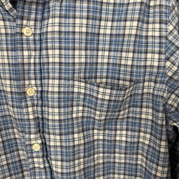 Ralph Lauren Men’s Size M Blue White Plaid Button-Down Dress Shirt With Pocket - Picture 3 of 10